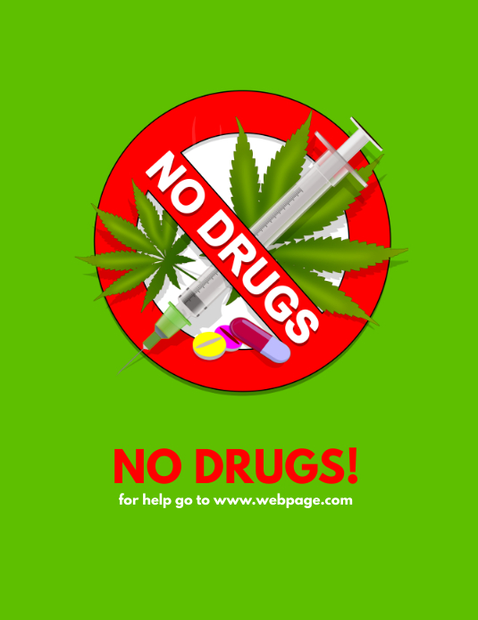 No Drugs Sign Flyer Template PosterMyWall