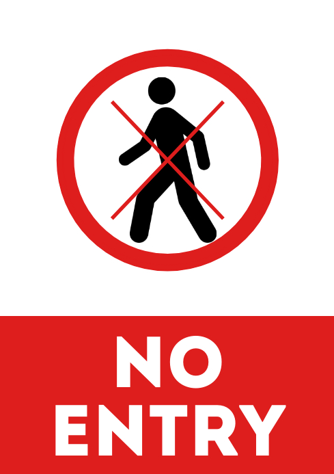 quot; No Entry " Autoadesivo Marcatura Pavimento Sicurezza Segno - 400mm quot; No Entry " Autoadesivo Marcatura Pavimento Sicurezza Segno - 400mm