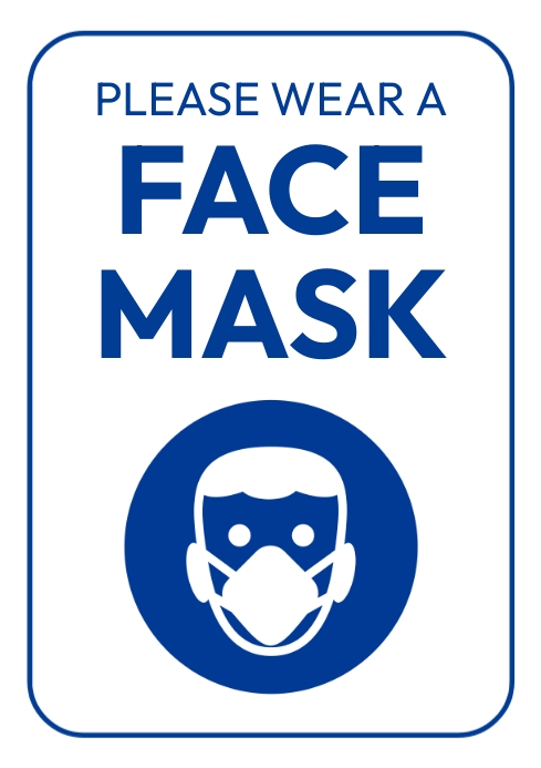 no entry without a face mask A4 template