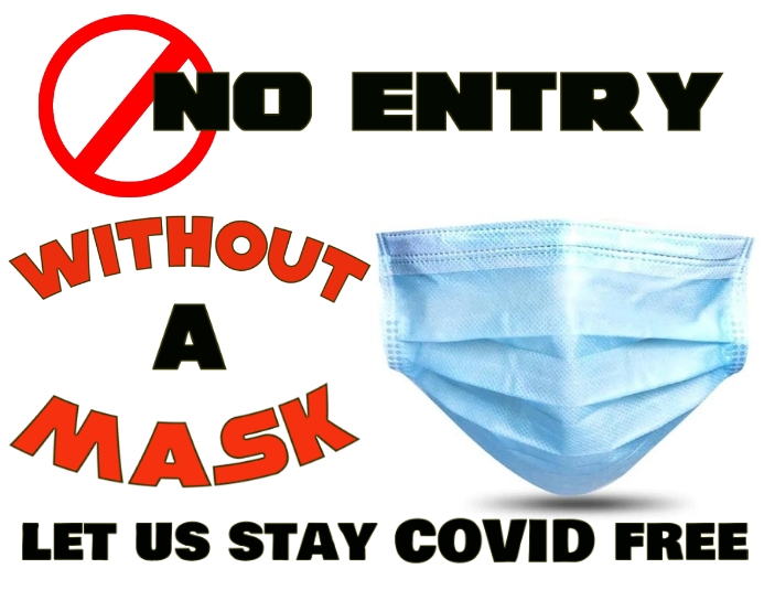 no entry without a mask Flyer (US-Letter) template