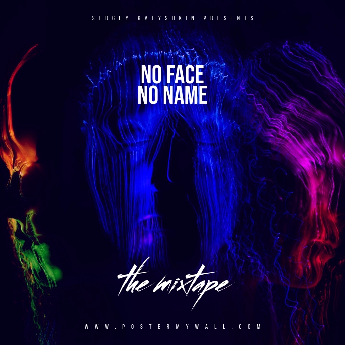 No Face No Name Mixtape Abstract Cover Albumcover template