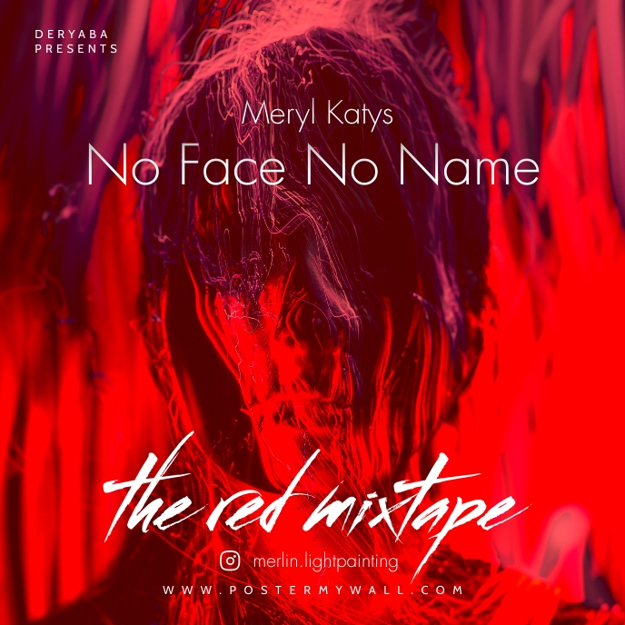 No Face No Name Red Mixtape CD Cover Albumcover template