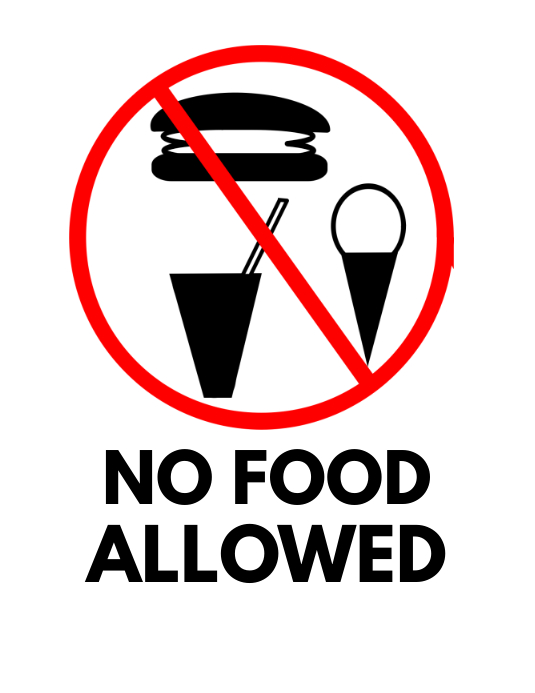 Free Printable No Food Signs