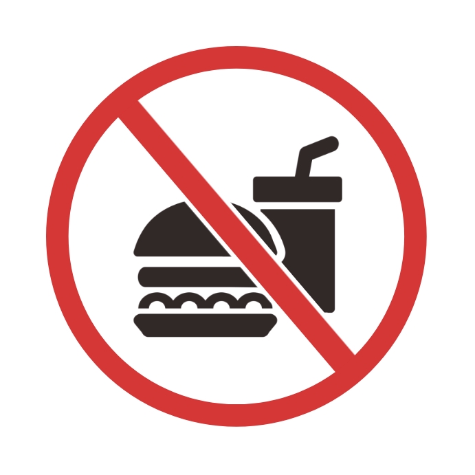 No foods and drinks allowed sign โพสต์บน Instagram template