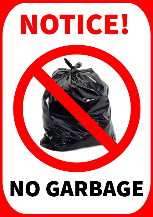 No garbage sign post Template | PosterMyWall