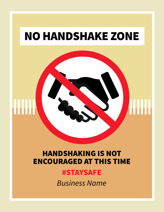 No Hand Over Sticker No Handshake Flyer Template | PosterMyWall