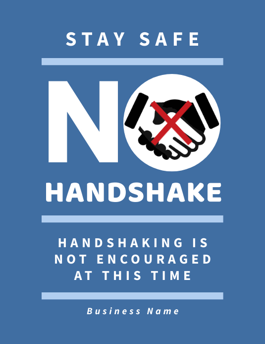No Hand Over Sticker Copy of No Handshake Flyer | PosterMyWall