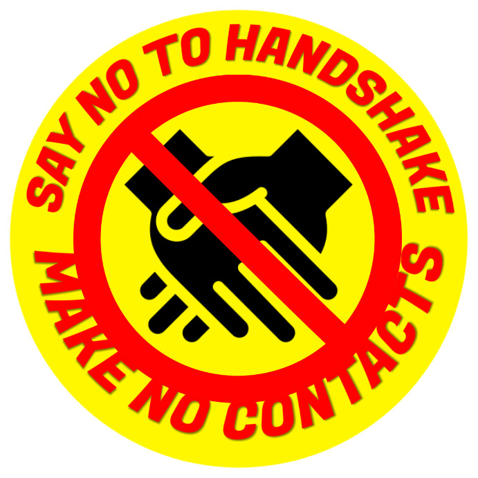 No Hand Over Sticker Copy of No Handshake Sign Board Template | PosterMyWall