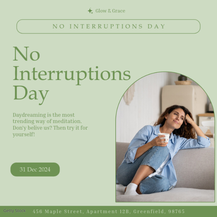 No interruption day pastel square template Instagram Post