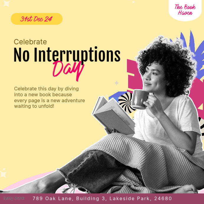 No interruptions day square template Instagram Post