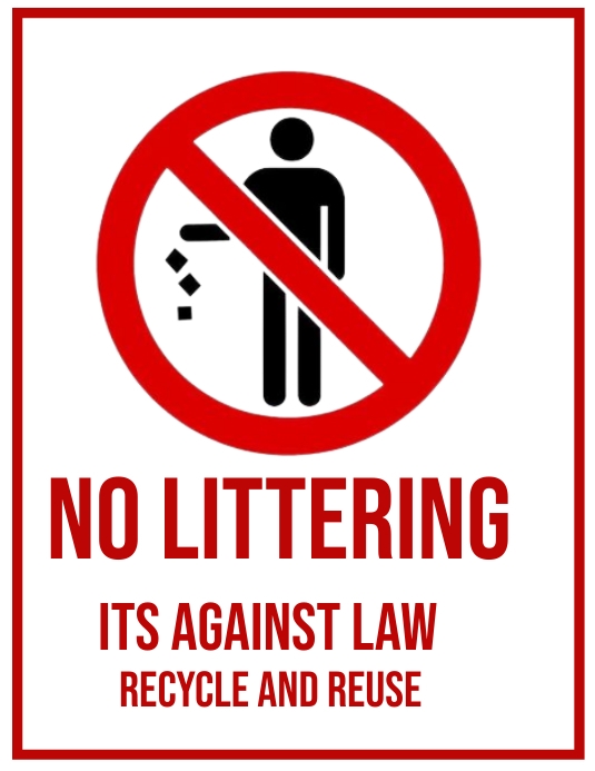 No Littering Sign Template | PosterMyWall