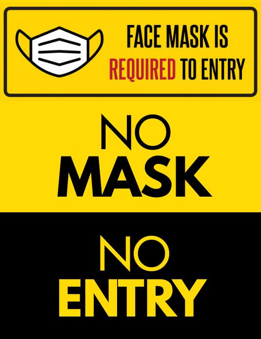 No Mask No Entry Sign No Mask No Entry Store Sign Wear Mask Etsyno ...