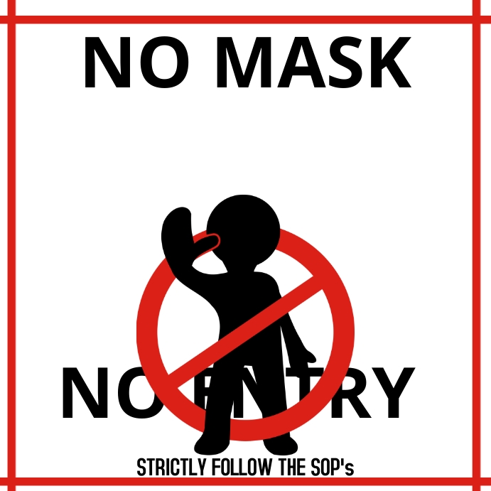 No mask no entry flyer Template | PosterMyWall