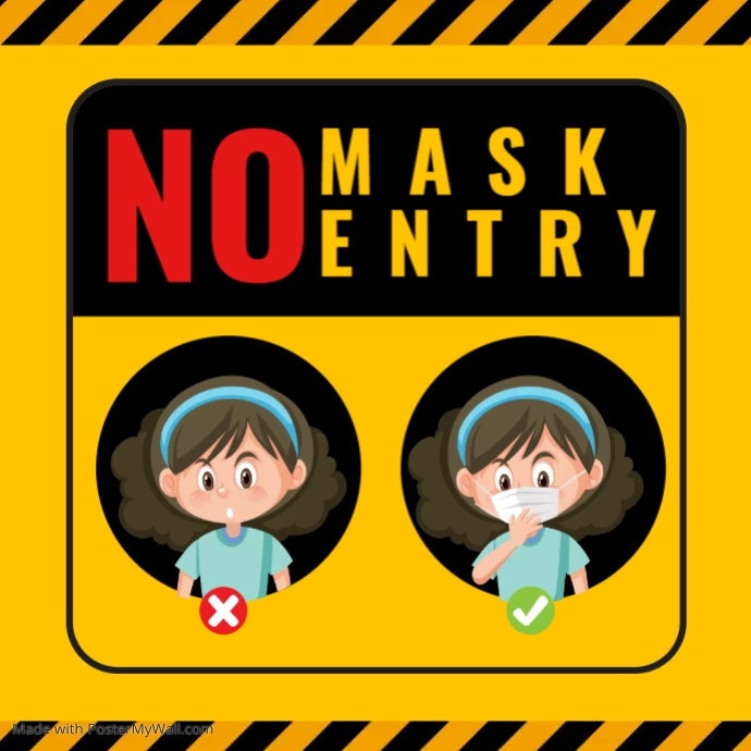 No Mask Sign board Template | PosterMyWall