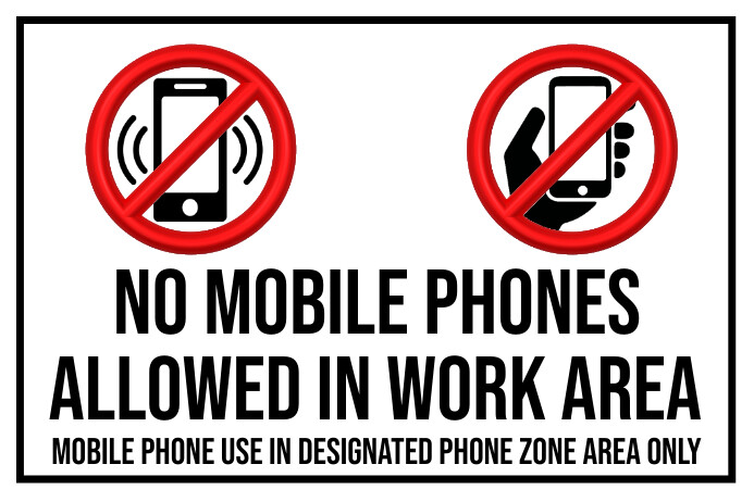 NOTICE No Cell Phones English Spanish OSHA Safety Label Decal, 7x5 In. Vinyl For Cell Phones - Foto 7