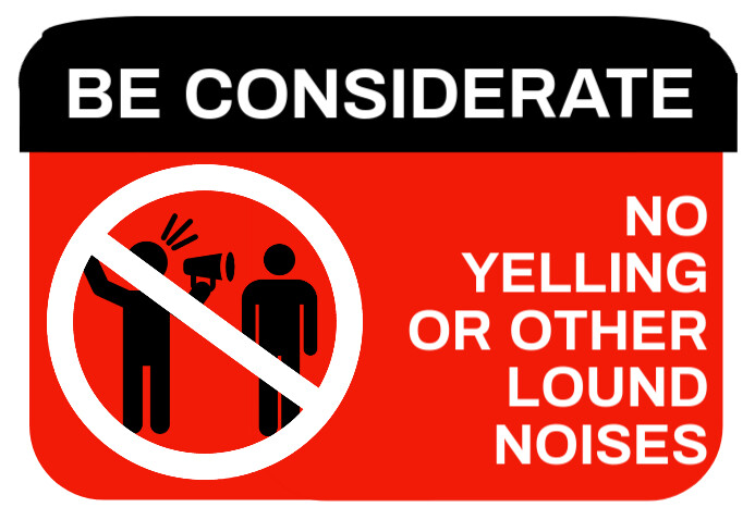 No Noise Sign Board Template A4