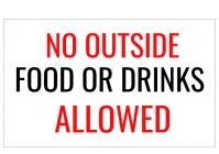 No outside food sign A4 template