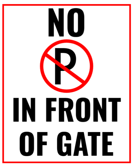 No Parking in front of gate Instagram Portrait template