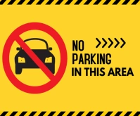 No parking in this area Medium Rectangle template