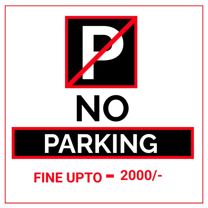 No parking template PosterMyWall