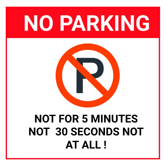 No parking template PosterMyWall