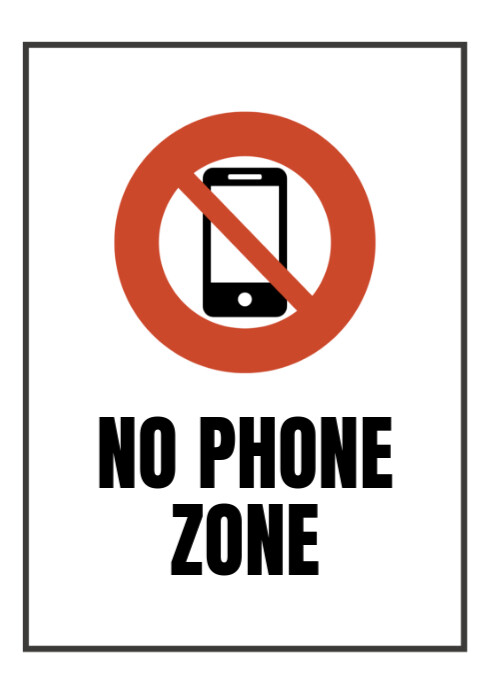 no phone zone A4 template