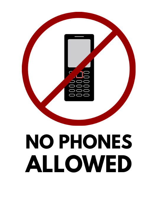 no phones sign template Ulotka (US Letter)