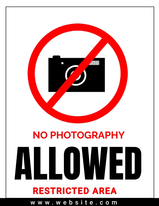 Visual Restricted Area Plantilla de no photography restricted area | PosterMyWall