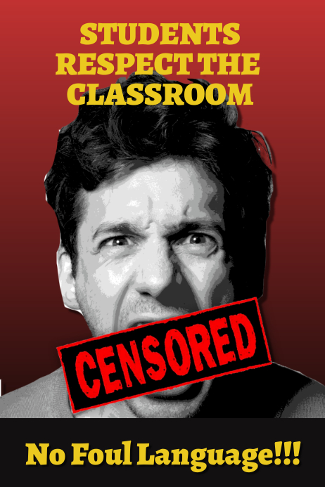 Profanity Disclaimer No profanity poster Template | PosterMyWall