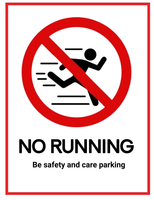 Plantilla de no running sign | PosterMyWall