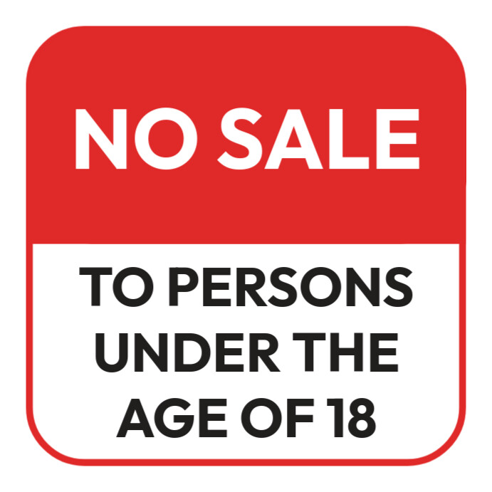 No sale to persons under the age of 18 Template | PosterMyWall