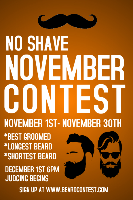 November Contest Names No shave november beard contest Template | PosterMyWall