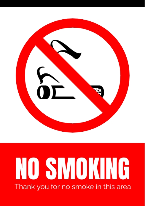 No Smoking area, no smoking flyer A4 template