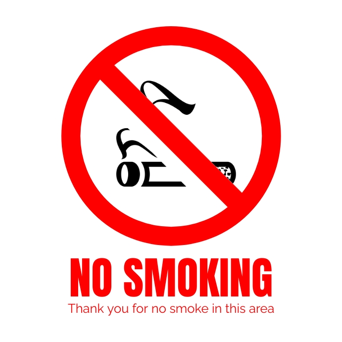 No Smoking area, no smoking flyer Kwadrat (1:1) template