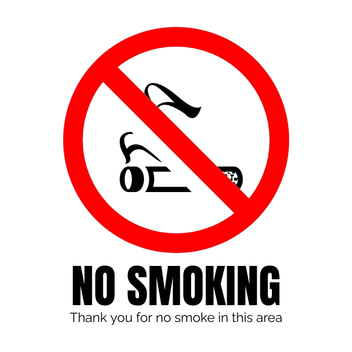No Smoking area, no smoking flyer Wpis na Instagrama template