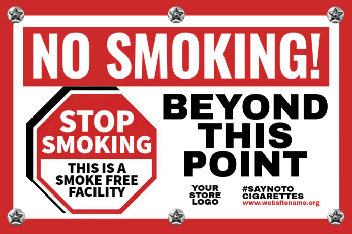 No Smoking Beyond This Point Sign Template | PosterMyWall