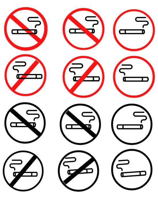 No smoking sign no cigarette sign icons illustration Instagram Portrait template
