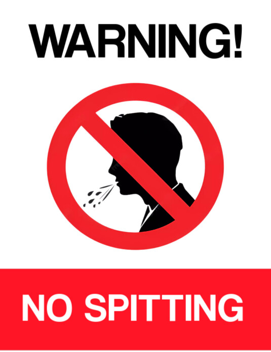 Spitting Design No spitting sign design template | PosterMyWall