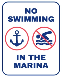 No swimming in the marina sign board signage post Instagram Portrait template