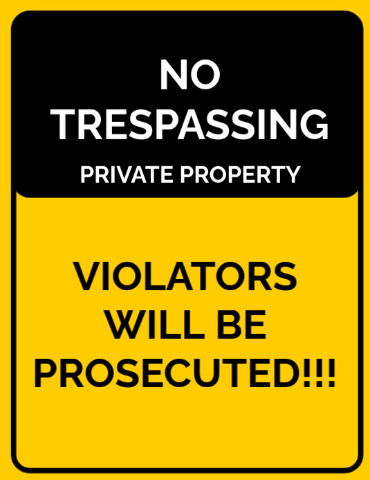 No trespassing caution sign design template Flyer (US Letter)