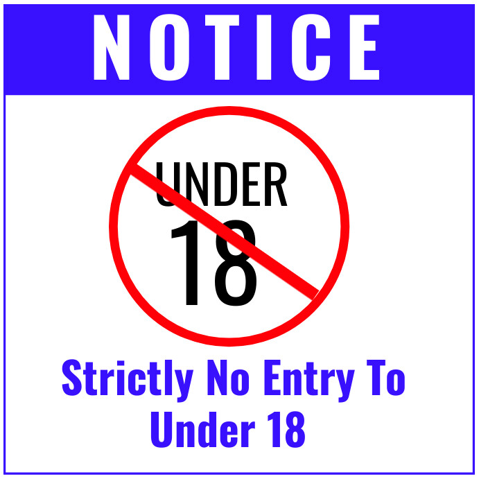 No under 18 allowed Iphosti le-Instagram template