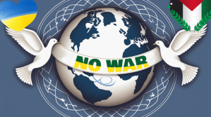 Niebieski Peace Advocacy Digitalt display Template