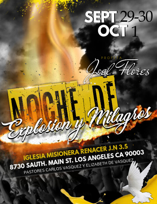 Noche de explosion y milagros Pamflet (Letter AS) template