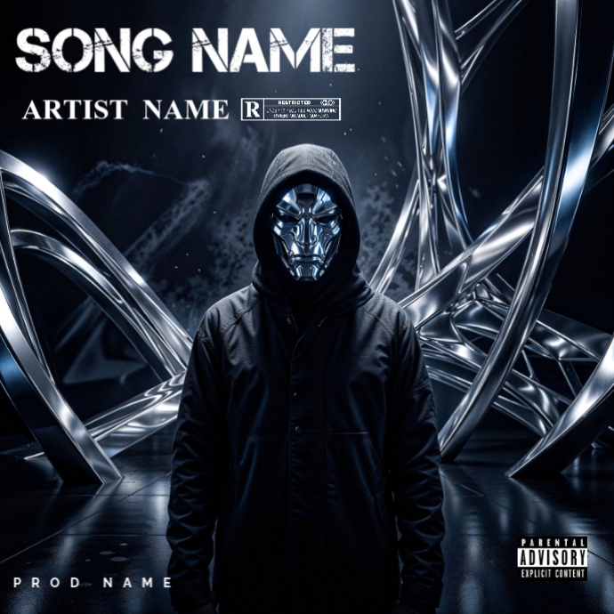 Noir Futuriste Futuristic Music Album Cover Pochette D'album Template ...