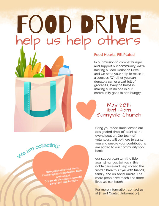 Non-perishable food items Canned goods (veget Ulotka (US Letter) template