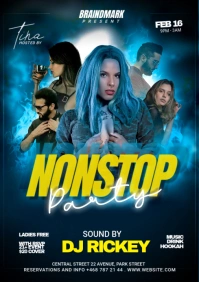Nonstop party flyer A3 template