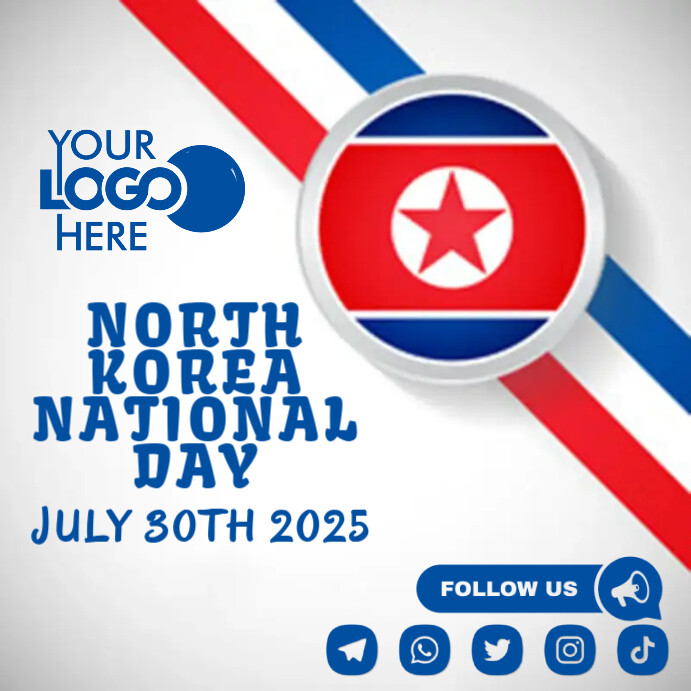 North Korea National Day โพสต์บน Instagram template