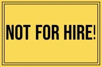 not for hire label sign Etiket template