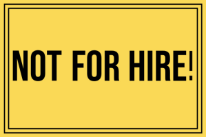 not for hire label sign Etiqueta template