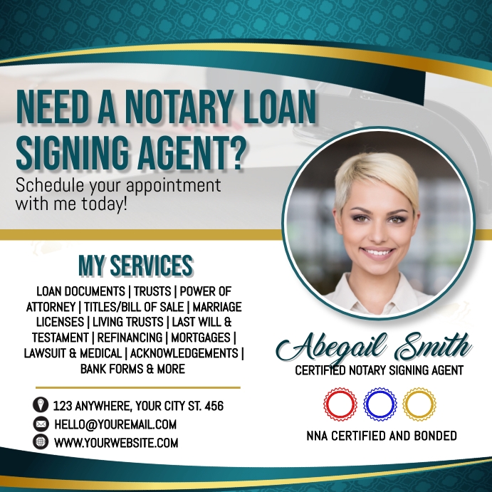 Notary Posts Notary Service Instagram Post Template | PosterMyWall